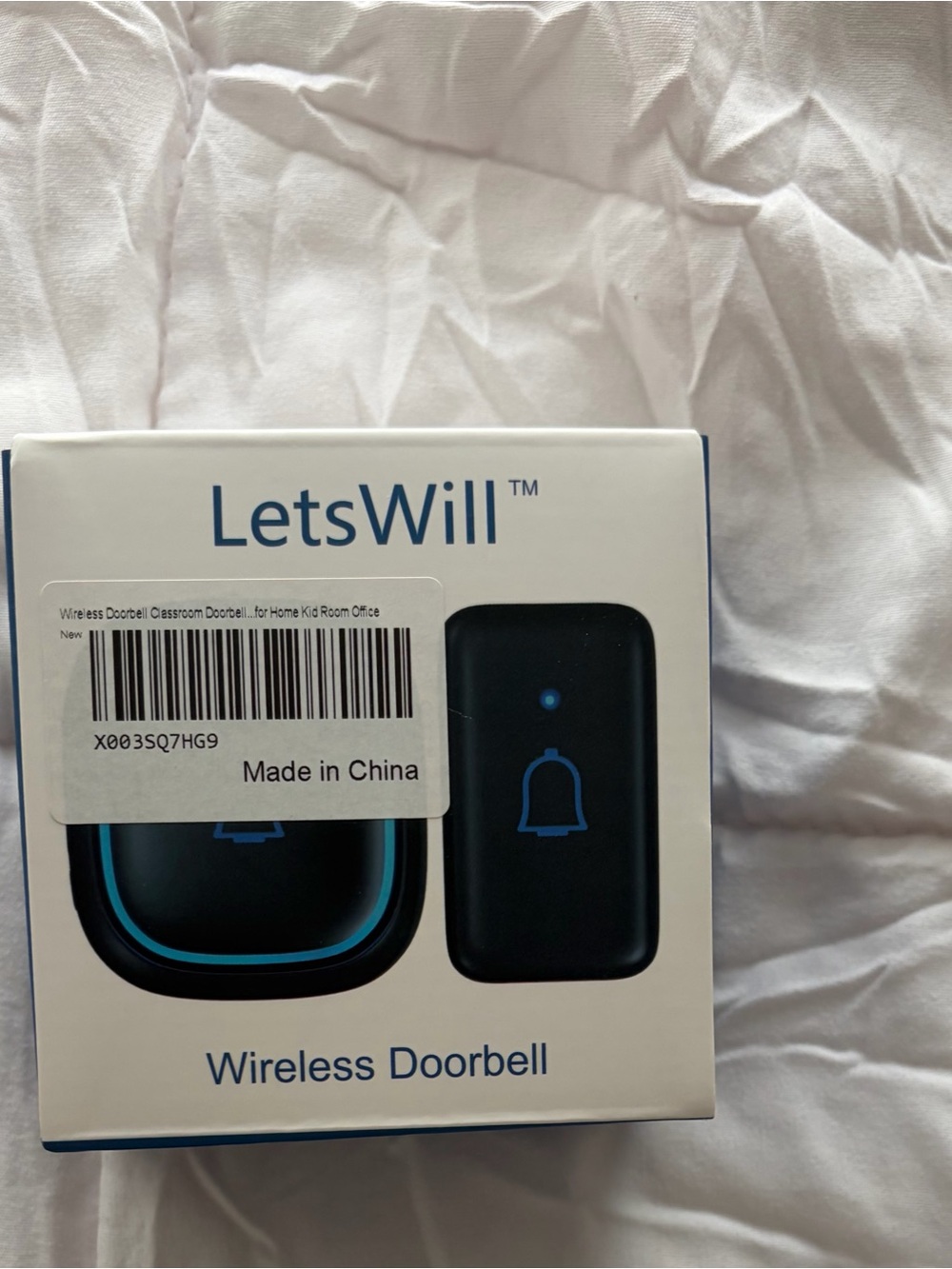 Black & Blue Wireless Doorbell Receiver and Button